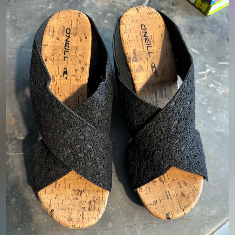 O'Neill Black and Tan Women's Sandals
